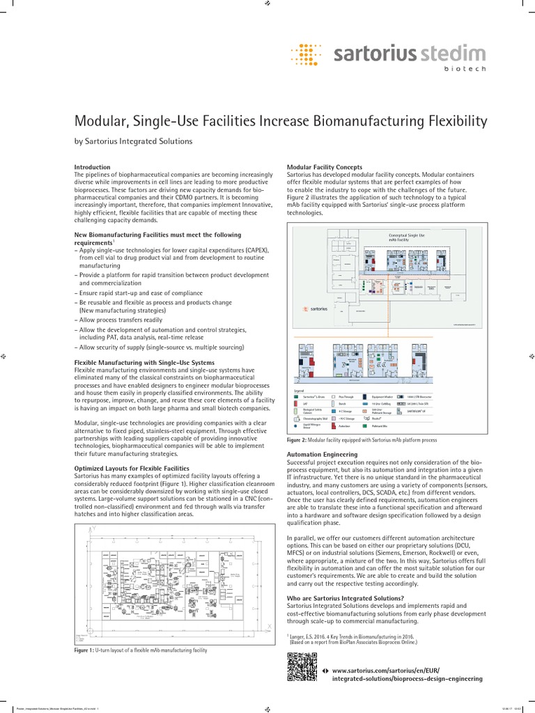 Modular Biomanufacturing Facility Design | PDF | Automation | Science