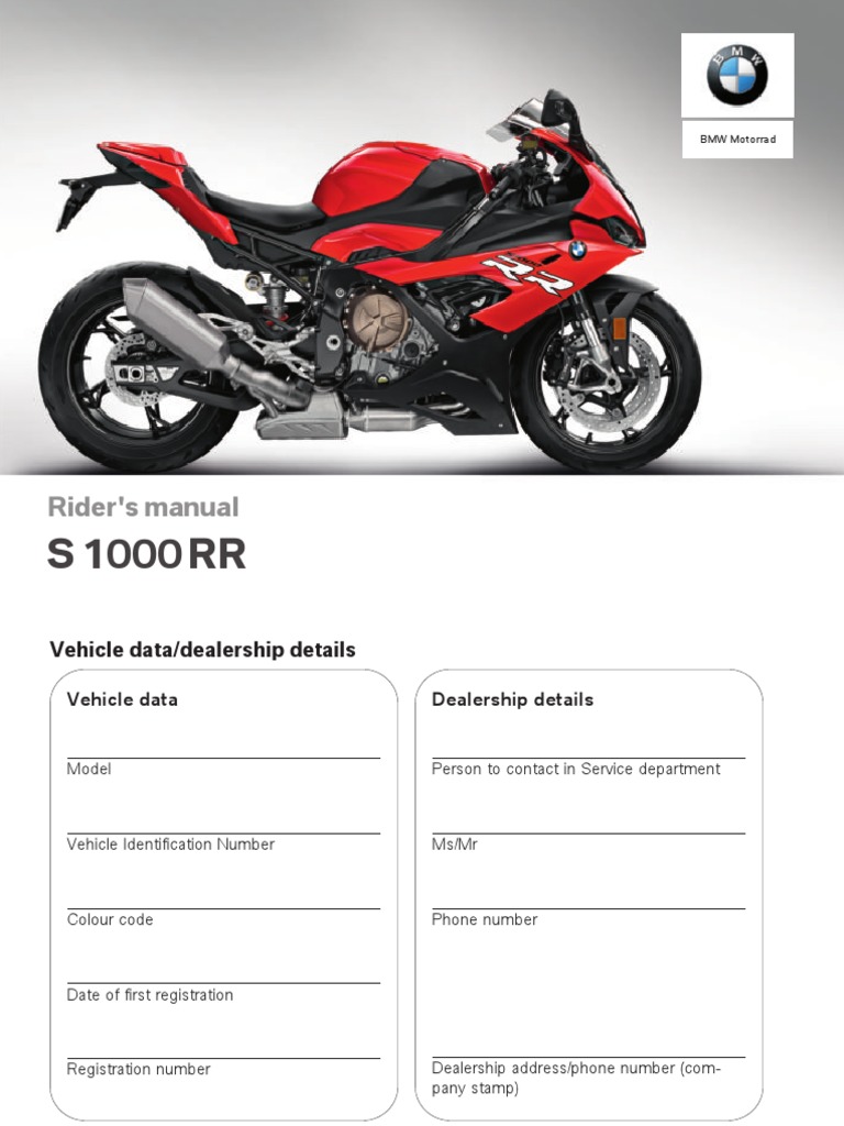 2013 BMW S1000RR OWNERS MANUAL PDF intelligence overview