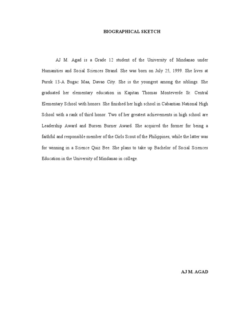 Biographical Sketch Example A Winning Guide