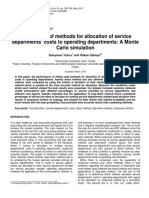 Comparison of Methods For Allocation of Service Departments' Costs To Operating Departments: A Monte Carlo Simulation