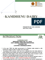 Kamdhenu Dairy: Presented By: Msc. (Design) SECTION: A1609