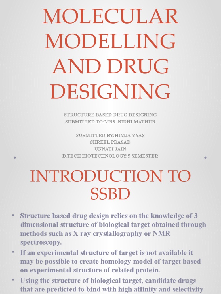 Molecular Modelling and Drug Designing PDF Docking (Molecular
