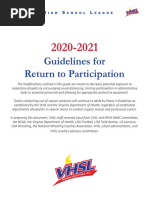 VHSL Recommendations To Return To Play 2020-21