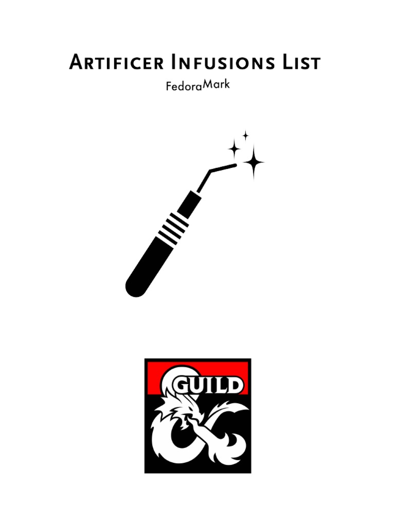 Artificer Infusions Sheet PDF
