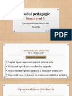 Seminarul 5 - Operaționalizarea Obiectivelor