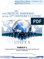 Critical, Strategic and Intuitive Thinking Module PDF