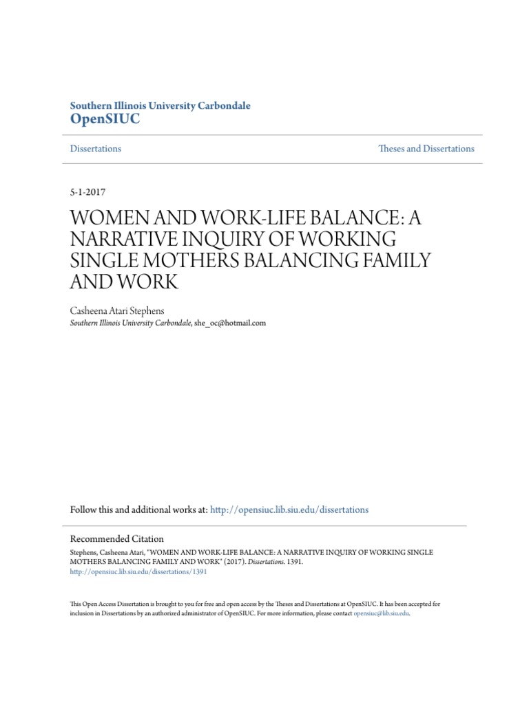 Single Mothers Balancing Family PDF | PDF | Single Parent | Work–Life ...