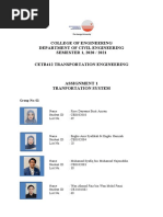 College of Engineering Department of Civil Engineering SEMESTER 1, 2020 / 2021 Cetb412 Transportation Engineering