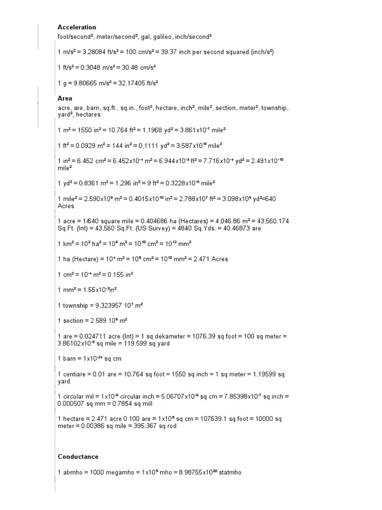 Engineering Unit Conversions | PDF | Horsepower | Pascal (Unit)