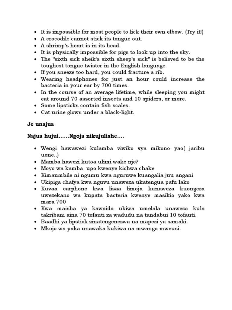 DID YOU KNOW FACTS FUNNY intelligence overview