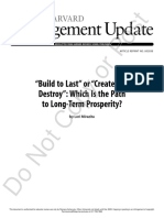 Build To Last or Create and Destroy Article