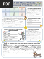 Subject and Object Pronouns Possessive Adjectives - 93842 PDF