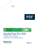AquiferTest Pro 10.0 (2020) - User's Manual. Waterloo Hydrogeologic