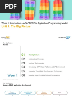 Unit 1: The Big Picture: Week 1: Introduction - Abap Restful Application Programming Model