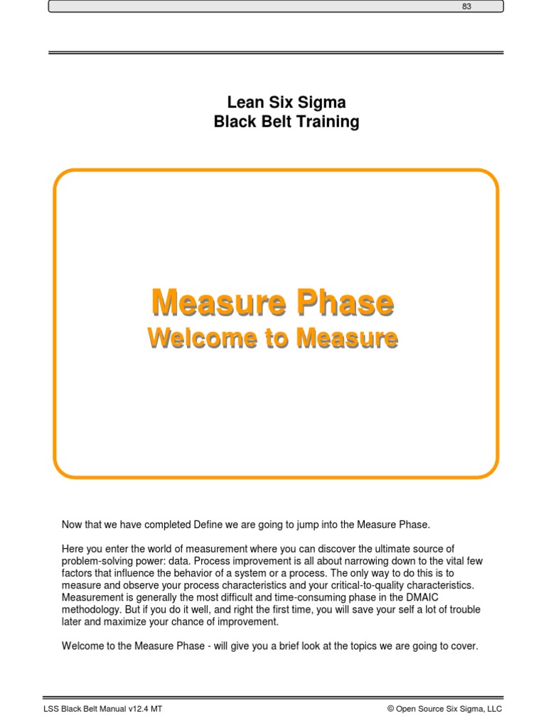 03 - BB Manual - Measure - v12 - 4 PDF | PDF | Brainstorming | Six Sigma