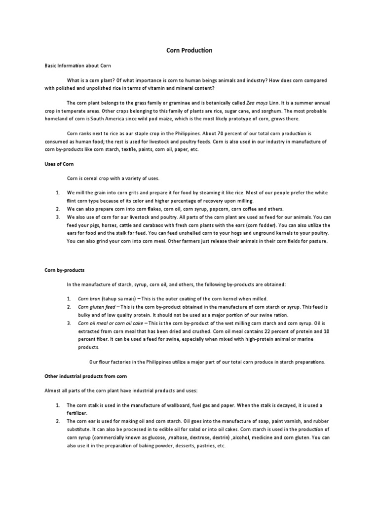 Corn Production Guide for the Philippines | PDF | Maize | Popcorn