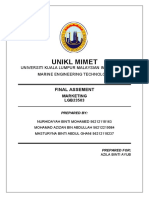 Unikl Mimet: Universiti Kuala Lumpur Malaysian Institute of Marine Engineering Technology