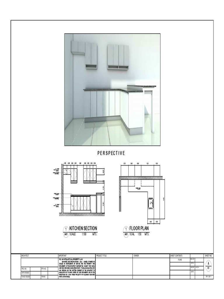 Kitchen Cabinet Perspective & Detail | PDF