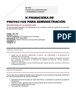 802116M - Evaluación Financiera de Proyectos para Administración