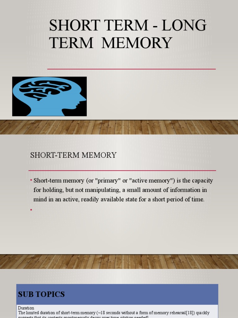 Short-Term vs Long-Term Memory | PDF | Long Term Memory | Memory