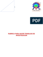 Rubrica para Hacer Trabajos de Investigacion