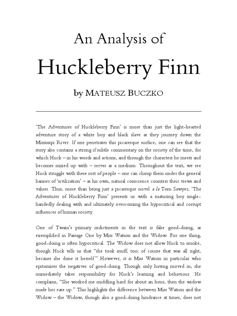 adventures of huckleberry finn thesis statement