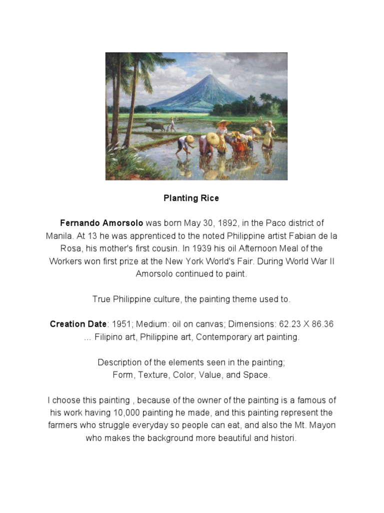 Planting Rice Fernando Amorsolo | PDF