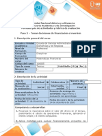 Guía Paso 5 - Tomar Decisiones de Financiación e Inversión