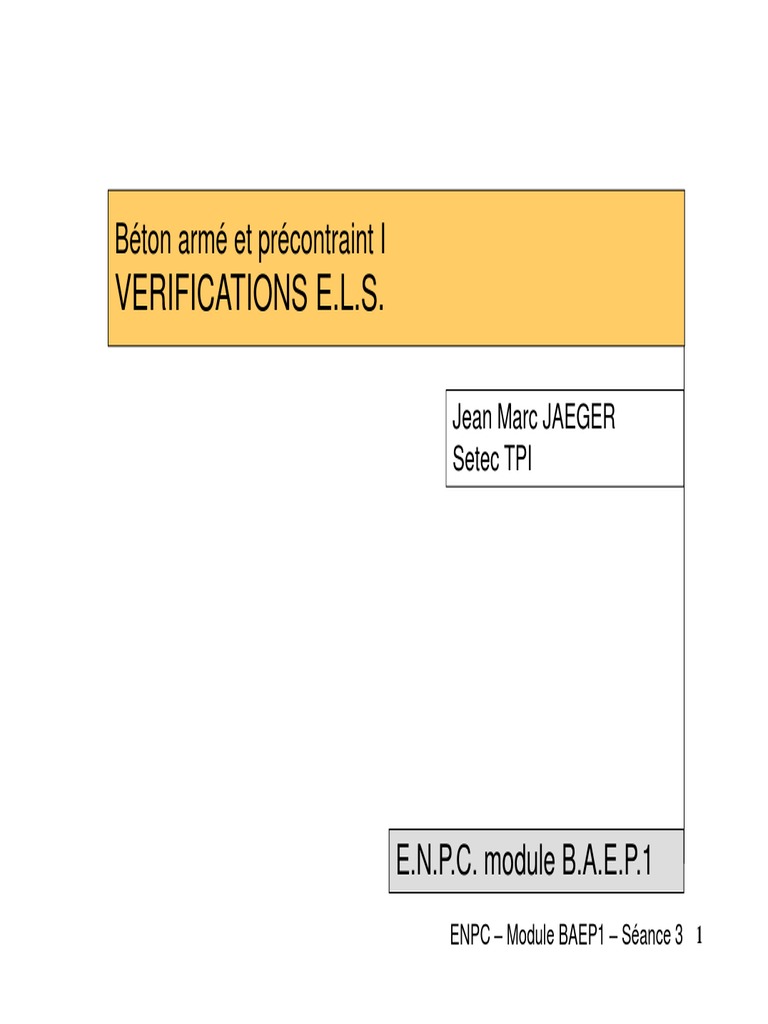 Enpc Baep PDF | PDF | Béton armé | Résistance des matériaux