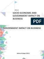 Socio-Economic and Government Impact On Business: Lesson 4.4