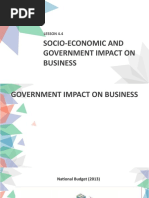 Socio-Economic and Government Impact On Business: Lesson 4.4