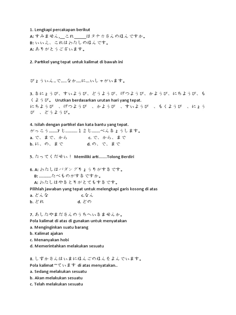 Pilihlah Jawaban Yan Tepat Di Bawah Ini In English Jawaban Soal Lengkap