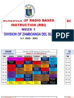 Schedule of Radio Based Instruction (Rbi) Schedule of Radio Based Instruction (Rbi)