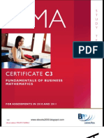 CIMA Certificate Paper C3 - Fundamentals Of Business Mathematics - Study Text