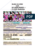 Klausens Und Josef Haslinger 73 Livegedichte (Stand-5-2-2011)