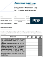 Day: Dat E: T Ime: Am/pm Cardio T Oday? Yes No Lengt H of Workout: - Weight: - Locat Ion