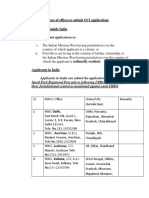 Addresses of Offices To Submit OCI Applications Applicants Outside India