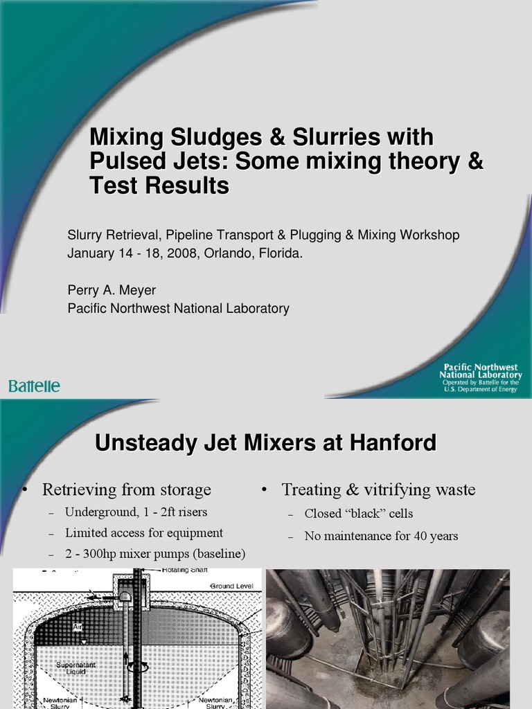 523 Slurry Mixing W Pulse Jet Mixers Perry Meyer PDF Rheology