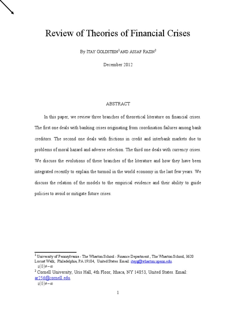 Theories of Financial Crises Explained | PDF | Financial Contagion ...