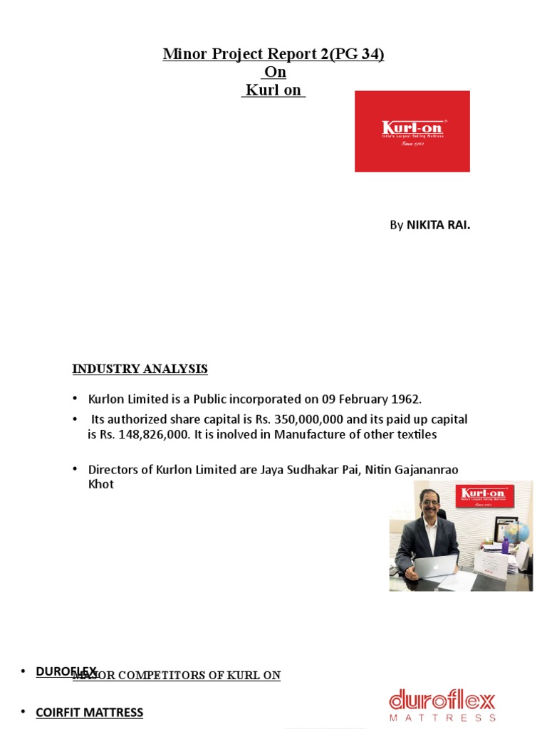 Analysis of Kurlon Limited and its major competitors in the mattress
