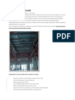 Checklist of Slab Form Work