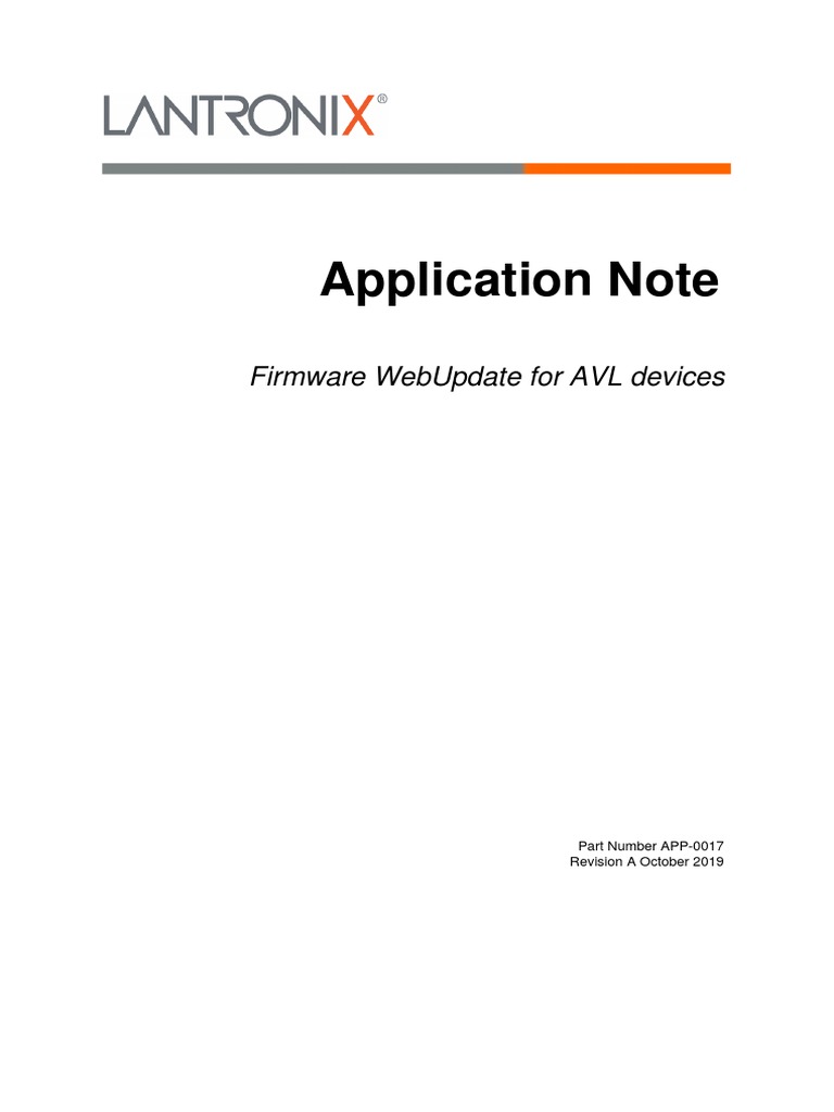 Application Note: Firmware Webupdate For Avl Devices | PDF | Zip (File ...