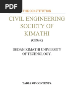 Civil Engineering Society of Kimathi: The Constitution