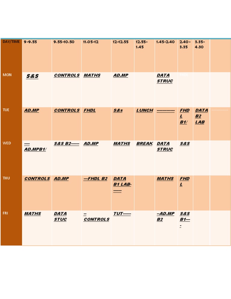 Time Table | PDF