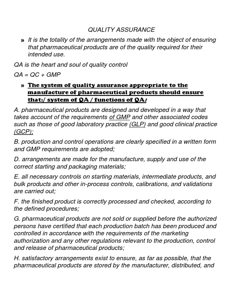 Quality Assurance 1 | PDF | Quality Assurance | Pharmacy