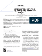 Fresh Thinking in Services Marketing: Contemporary, Cutting-Edge and Creative Thoughts