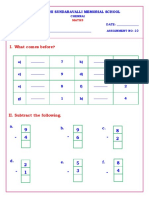 Maths assignment on subtraction from Srimathi Sundaravalli Memorial School