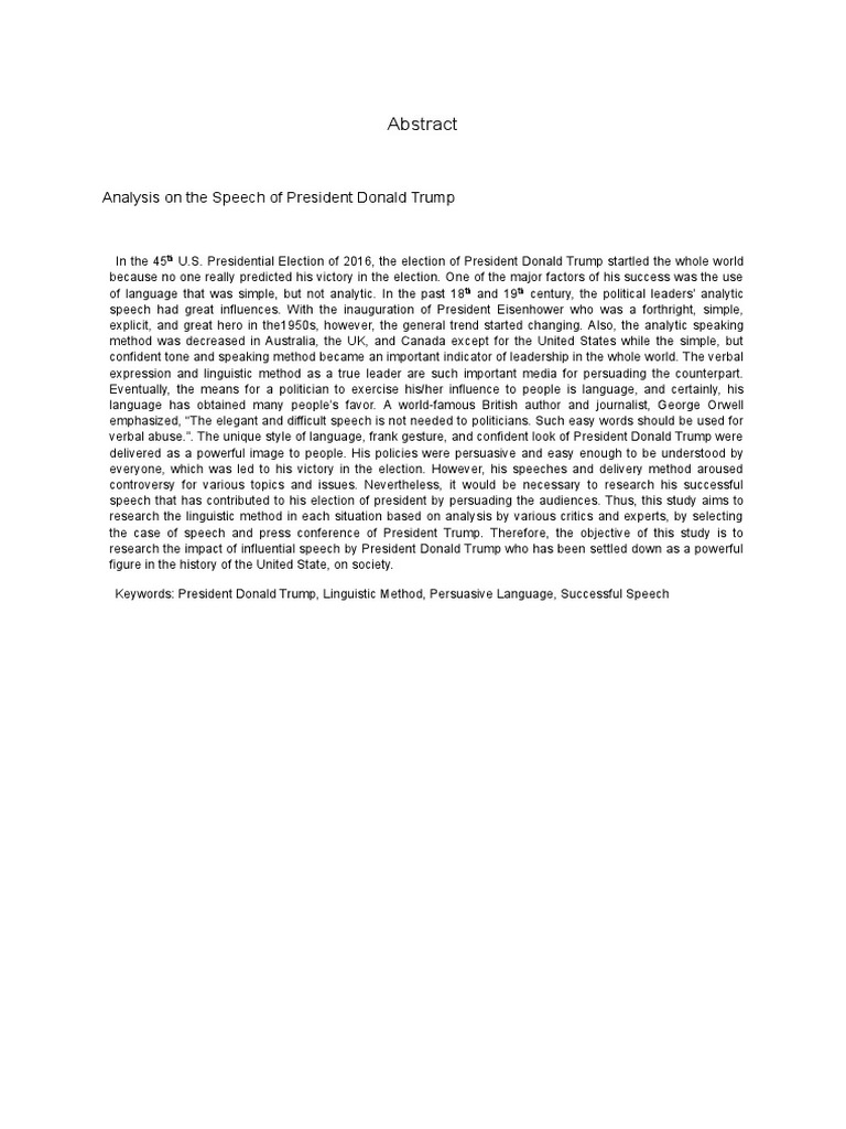 Trump's Persuasive Language Analysis | PDF