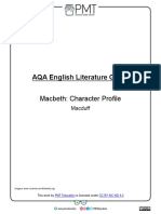 AQA English Literature GCSE: Macbeth: Character Profile