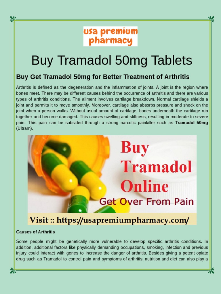 Buy Tramadol 50mg Tablets Arthritis Gout